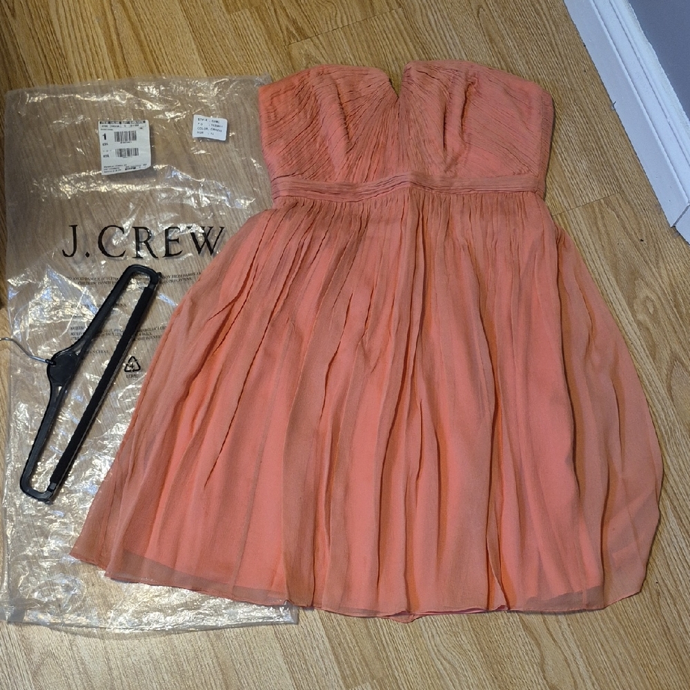 J. Crew Peach Strapless Dress Size 12